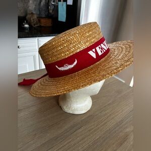 Venezia Italy Gondola Boater Hat with Red Band